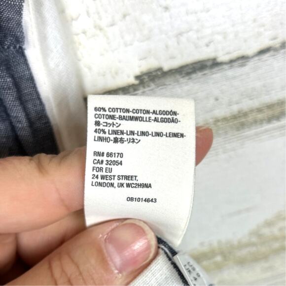 Maeve Anthropologie Women's 0 White Gray Striped Linen Button Front Tank Top - Picture 4 of 4